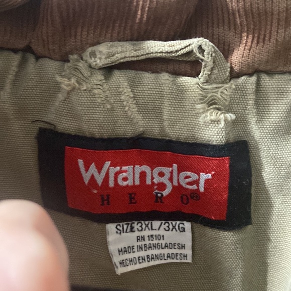 Wrangler Hero Vest Mens Green Aged Faded workforce Full Zip Sherpa Lined Sz 3XL - Picture 6 of 16